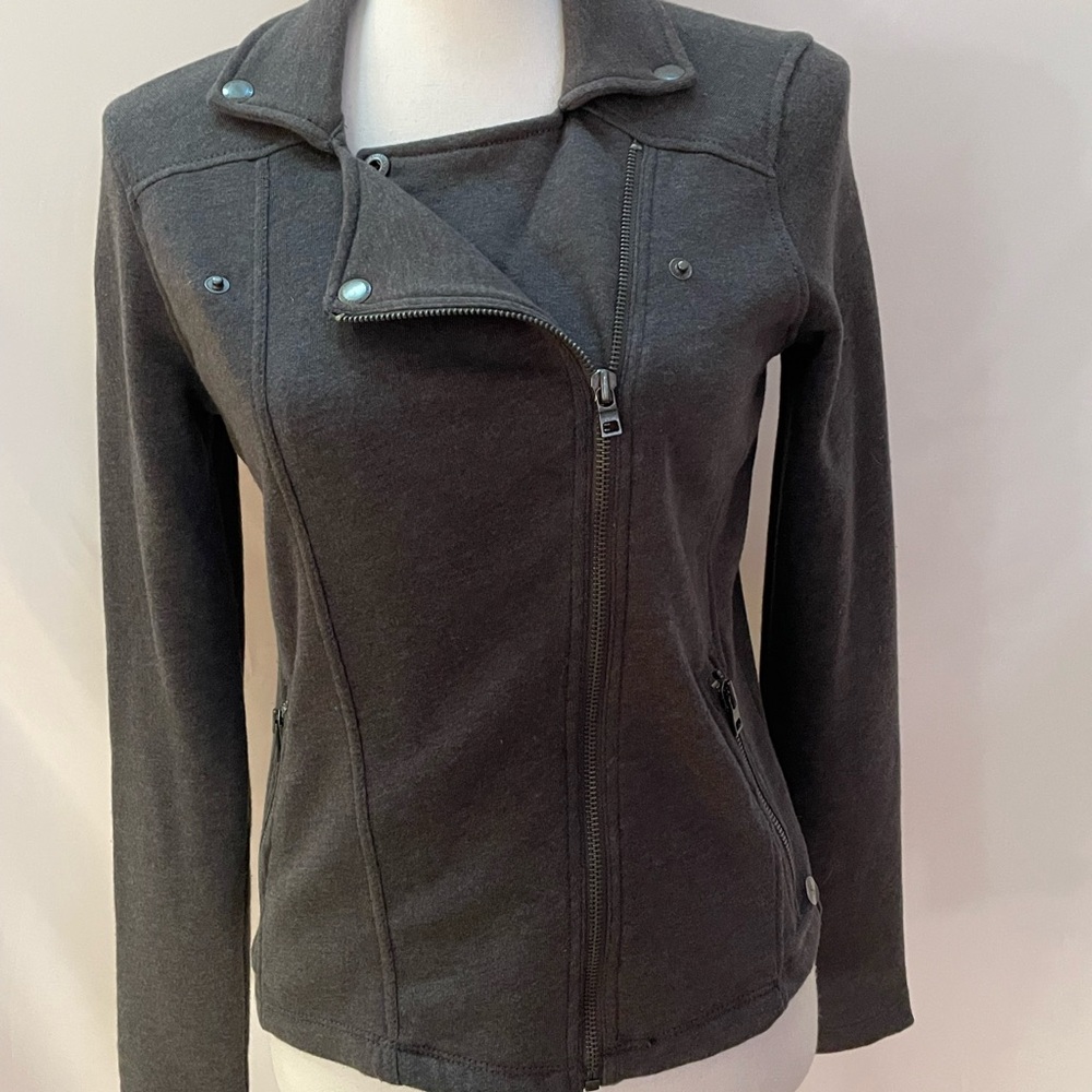 American Eagle Outfitters Charcoal Leather Jacket